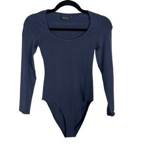 Richer Poorer XSmall Blue Scoop Neck 3/4 Sleeve Bodysuit Soft Stretch Modal